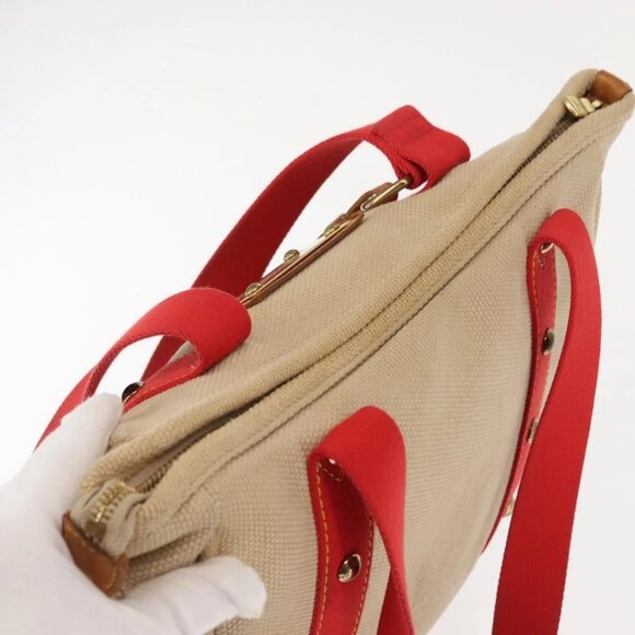 LOUIS VUITTON Antigua Cabas MM Tote Bag Beige Red M40035 LV Auth bs30019 - Picture 7 of 16